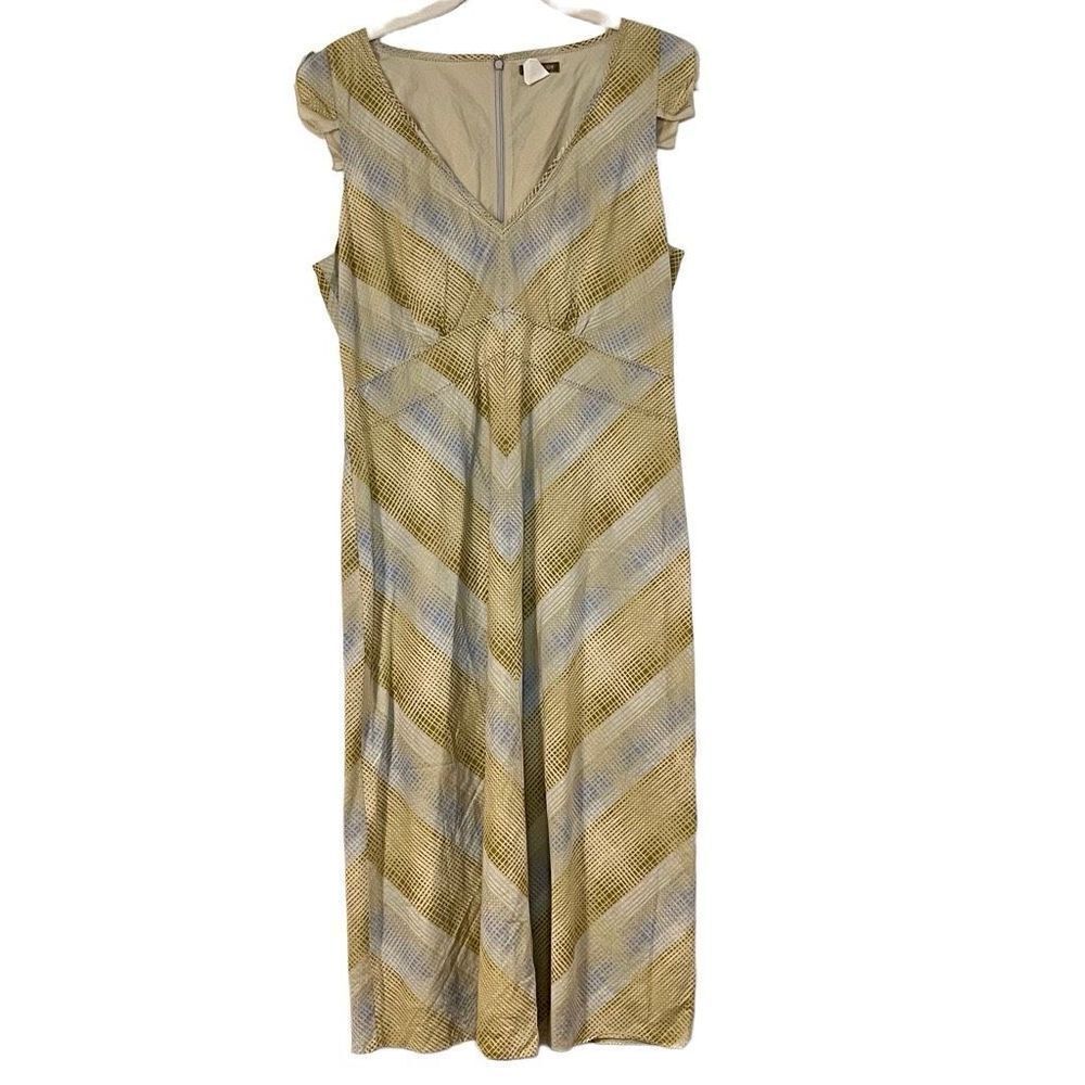 J. Crew Midi V-neck Dress Capped Sleeves 10